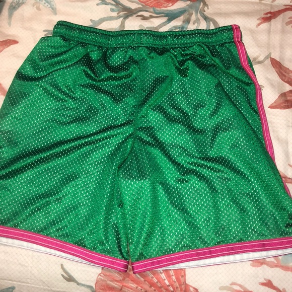Nike size small green and pink mesh shorts - Picture 2 of 4